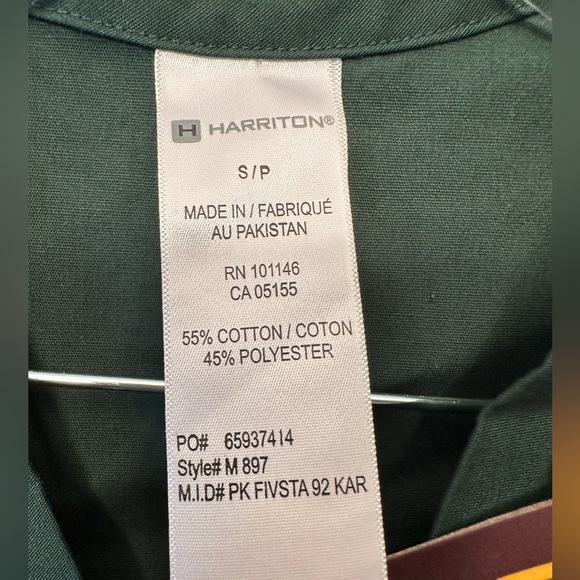 NWT Minnesota Wild Hockey Scrub Top Size Small Green With Logo Harriton Brand - Picture 5 of 8